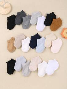 20双男女通用婴儿袜，适合婴幼儿 | 12双黑色、白色、灰色纯色低帮袜 | 柔软、弹力、透气，适合日常穿着 | 万圣节、感恩节、圣诞节送礼佳品 - 彩色 - 查看 7