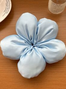 女孩多巴胺彩色缎面 3D 优雅海绵花发带、超大卷发带、别致发髻夹、日常发饰发圈 - 彩色 - 查看 3