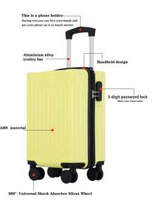 16英寸耐用小容量行李箱，万向轮静音，四轮旅行箱，男女学生行李箱，可作为礼物赠送。优质旅行用品，ABS+PC材质，年轻时尚的外观，适合家庭旅行储物柜。也适用于商务旅行。留学、学生、学校用品收纳盒，颜色多样，春季旅行促销，学校用品包，学校用品