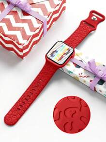 Leopard Floral Engraved Band Compatible With Apple Watch Band 49mm 45mm 44mm 42mm 41mm 40mm 38mm 46mm, Cheetah Waterproof Sport Silicone Wristbands Replacement Strap Compatible With IWatch Series 10 9 8 7 6 5 4 3 2 1 SE For Women