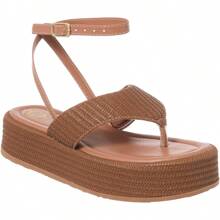 Women's Flatform Sandals Comfortable Flip Flops - Camel - View 1