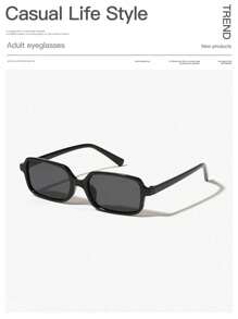 1 pièce Lunettes de style vintage avec cadre rectangulaire, mode pour hommes, tenues décontractées, convient pour la sortie, les vacances d'été à la plage, l'extérieur, les voyages