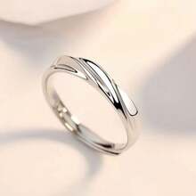 2 Adjustable Sterling Silver Rings Simple Light Luxury Micro-Set Zirconia Couple Rings Valentine's Day Pair Rings Women's Engagement Rings, Commitment Rings, Wedding Eternal Rings, Couple Rings Jewelry Gifts Gifts For Friends