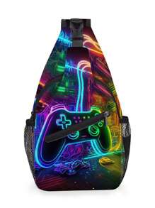 Bolso de bandolera ligero, bolso cruzado para el hombro, bolso de pecho con estampado de fútbol de dibujos animados, mochila para el día, mochila deportiva, de viaje para niños, adolescentes, niños y niñas