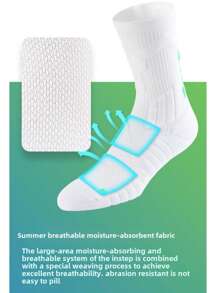 3 Pairs Of Mixed Color Basketball Socks, Men's TowelBottom Socks,Compression Soccer Running Outdoor - Multicolor - View 11