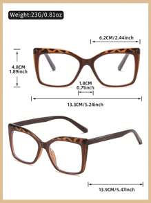 1 Pair Fashion Women Decorative Glasses, Leopard Print Frame Eyeglasses, Suitable For All Seasons, Parties, And Gatherings