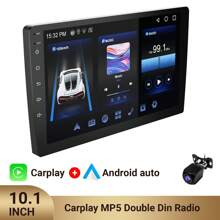 Haudio 4+64G Double Din 10.1 Inch 8 Core Auto Car Stereo Radio 1280P With Wireless Carplay Android Auto , Compatible With Android 13, GPS Navigation/HD Backup Camera/Bluetooth 5.0/FM SWC Car Audio Receiver