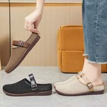 Women's New Fashion Casual Retro Soft Bottom Sandals, Cross-Border Versatile Ins Style Slip-On Breathable Mules - Coffee Brown - View 5