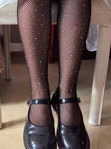 1 Paar Kindersommer-Strumpfhosen, Netzstrumpf mit Strass, ultraleichte atmungsaktive Leggings für den Sommer, Mädchen Seidestrümpfe für Frühling und Sommer, dünne Stile, Mädchen Hosen glänzend und funkelnd mit Diamanten