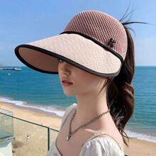 Chapeau de soleil en maille tricotée à la mode pour femme, chapeau pare-soleil polyvalent et décontracté pour l'été, protection solaire pour la plage, les voyages, l'extérieur et les festivals, 2025