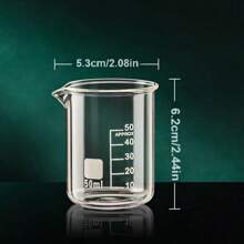 1 pieza Vaso de precipitados de vidrio de borosilicato grueso y transparente, resistente a altas temperaturas, multifuncional, equipo químico de laboratorio, utensilios de cocina resistentes al calor, vaso de precipitados multifuncional - transparente - Ver 19