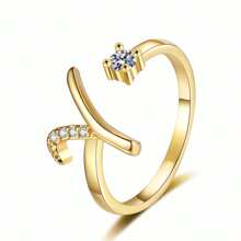 Juego de 26 anillos con letras del alfabeto inglés, joyería de anillos versátiles y ajustables de extremo abierto, regalo ideal para vacaciones