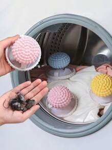 1pc Washing Machine Lint Mesh Filter Bag, Floating Particle Filter & Clothing Cleaning Brush 2-In-1 Ball