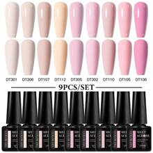 MEET ACROSS 9 Stücke/Set 7ml Gel Nagellack Set mit Herbstglanz-Finish, semipermanenter glitzernder Pailletten-Nagellack-Set, UV-Lack zum Aufweichen für Maniküre und Nageldesign