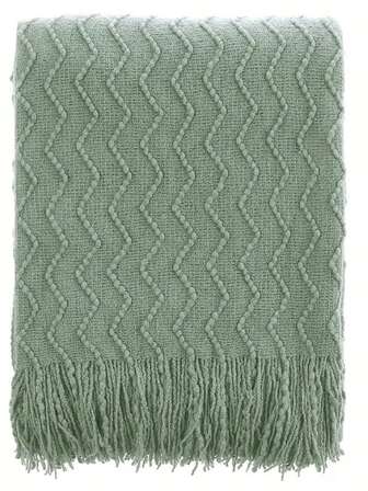 1pc Bohemian Style Blanket, Lightweight Throw Blanket In Solid Soft Knitted Texture, Suitable For Indoor, Daily Use, Ramadan, Thanksgiving, Christmas