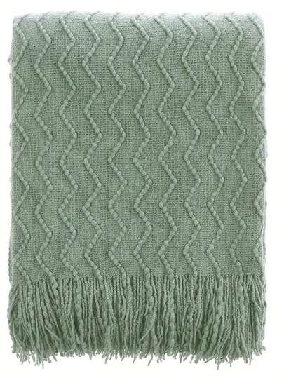 1 Parça Bohem Tarzı Battaniye, Hafif, Düz Yumuşak Örme Dokulu Battaniye, İç Mekan, Günlük Kullanım, Ramazan, Şükran Günü, Noel İçin Uygundur