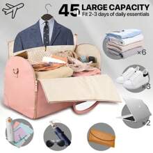 Lefame Travel Bag Carry On,Duffle Bag For Travel With Shoe Compartment,Personal Item Travel Bags For Woman Man Organizer For Luggage Weekend Traveling - 商務-炭灰色 - 查看 2