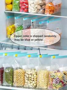 20pcs Zip Lock Food Storage Bags, Thick Freezer Bags For Fridge, Microwave Friendly, Reusable, Suitable For Organizing