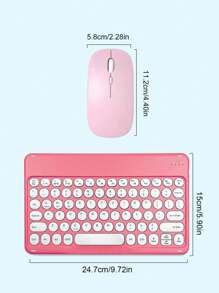 Lightweight Portable Quiet 10-Inch Wireless Mouse & Keyboard Set, Compatible With Multiple Systems Including Laptops, Tablets, Phones For Office And Gaming, Rechargeable Wireless Mouse And Keyboard Set, Compatible With 3 Systems - Multicolor - View 9