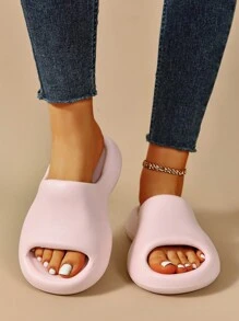 Women's Fashionable Lightweight, Soft, Thick-Soled, Anti-Slip, Wear-Resistant Slippers - Pink - View 2