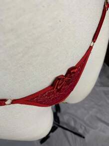 Thong Panties Pendant In Opening Panties In Women's Thongs Sexy Lace Lingerie Sensual Intimate Fashion - 紅色 - 查看 6