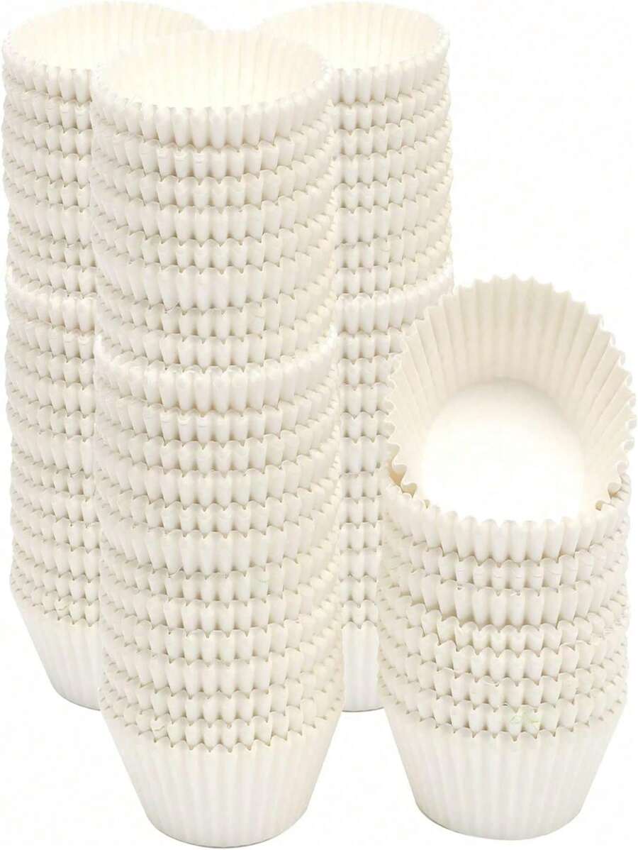 100 件耐高温蛋糕纸盘，标准尺寸，白色。适合烘焙使用，耐用且不粘，非常适合家庭烘焙或专业面包店 - 彩色 - 查看 1