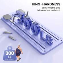 ZENROUS Pilates Board, Multi-Functional Ab Exercise Board, Foldable Home Pilates Reformer, Maximum Load 300 Lbs Fitness Board With Kneeling Pad And Timer, Abs Workout Equipment For Abdominal & Core Strength Training Springtok - 普通黑灰色(不含繩) - 查看 10