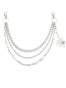 1pc Fashionable Punk Style Vintage Multi-Layer Spider Web Chain Belt Waist Chain, Suitable For Men And Women