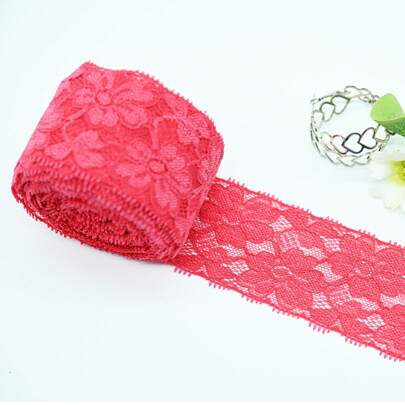 Cinta de 10 metros | Rollo de 300 metros de Encaje Elengante - 6 cm de Ancho - Modelo: 206 - Disponible en Diversos Colores - Ideal para Manualidades y Proyectos Creativos