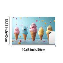 1pc Summer Refreshing Ice Pop, Ice Cream Printed Coffee Machine Drying Mat - Diatomite Printed Placemat, Kitchen Counter Pad, Kitchen Tableware Mat - Soft Diatomite Mat Suitable For Kitchen Counter, Suitable For Coffee Machines, Espresso Machines, Etc.