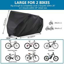 1PCS 210D Bike Cover For  Bikes Storage  Heavy Duty Bicycle Cover Waterproof Anti-UV,Universal Waterproof & Dustproof Outdoor Cover,Universal Indoor/Outdoor Waterproof Sunscreen Cover For Mountain Bike & Motorcycle, All Seasons - Black - View 9