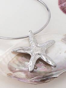 Fashionable And Exaggerated Bohemian Starfish Collar - Bright White - View 4