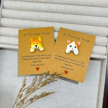 Tarjetas de felicitación de resina con motivos de animales, tarjetas de abrazos de bolsillo, tarjetas de bendiciones cálidas para días festivos, tarjetas para decoración de fiestas