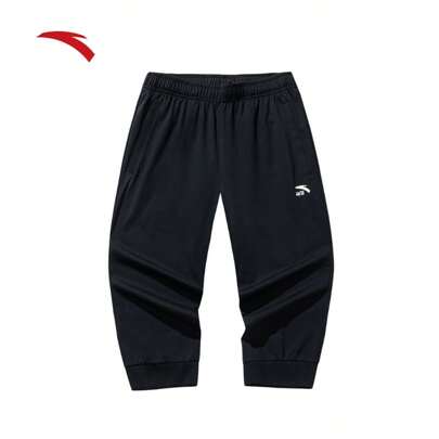 Anta 吸湿排汗透气针织3/4裤男士，2025年夏季新款骑行跑步运动短裤