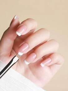 1 Cọ vẽ móng kiểu Pháp cán gỗ hình lưỡi liềm dùng để vẽ móng acrylic, dụng cụ làm móng nghệ thuật - Gỗ đỏ - Xem 6