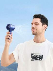 [100 Speed Handheld Fan] USB Rechargeable Mini Desktop Cooler - 2-In-1 Portable Fan Suitable For Dorm/Office/Travel, Featuring Vortex Blade Technology And Adjustable Cooling Modes, Ultra Lightweight Personal Air Flow. 1800mAh