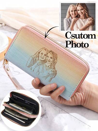 1 st personlig plånbok med foto för kvinnor, mors dag-present, stor plånbok för kvinnor, plånbok, kuvertväska, vit plånbok, mors dag-present till jul, present till henne, personlig kuvertväska för kvinnor, perfekt plånbokspresent till födelsedagar och högtider