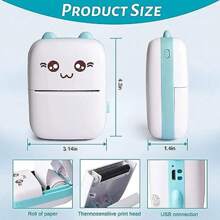 22 piezas Mini impresora fotográfica inalámbrica portátil en blanco y negro, Mini impresora de pegatinas compatible con iOS y Android sin impresión a color, impresora de bolsillo Bluetooth con impresión instantánea, regalos de temporada de regreso a clases para estudiantes y amigos