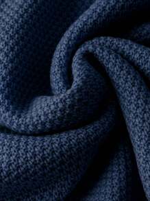 Plus Size Casual Solid Color Crew Neck Knitted Sweater Vest Top