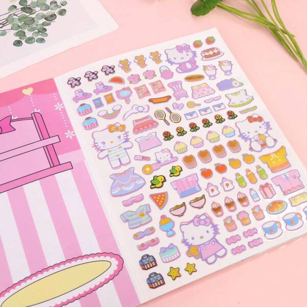 Sanrio كتاب سانريو الهادئ ببوبلز كيوت، ستيكرات لوحة رسومات الكرتون لهيلو كيتي، سينمارول، كوروكي، مي ميلودي، بوشاكو، ألعاب