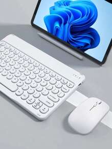 Lightweight Portable Quiet 10-Inch Wireless Mouse & Keyboard Set, Compatible With Multiple Systems Including Laptops, Tablets, Phones For Office And Gaming, Rechargeable Wireless Mouse And Keyboard Set, Compatible With 3 Systems - Multicolor - View 8