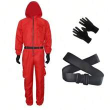 In-Stock Red Jumpsuit Movie Cosplay Costume For Adults, Suitable For Festivals, Parties And Role-Playing - XXL - View 2