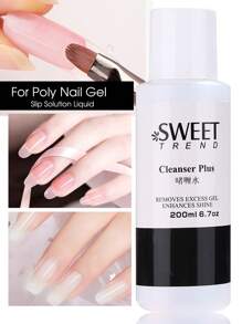 200ml Nail Art Brush Cleanser Multifunctional Cleaning Liquid Remover Nail Slip Solution For Poly Nail Gel UV Gel Extension Nail Art Manicure Design Steel Brush Cup Tools - Clear - View 3