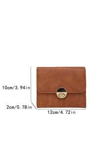 Litchi Texture Trifold Compact Wallet For Women Wallet Mini Wallet Purse Wallet Small Wallet Wallet Wallet - Brown - View 7