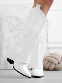 基本色简约多功能时尚女靴 - 白色 - 查看 2