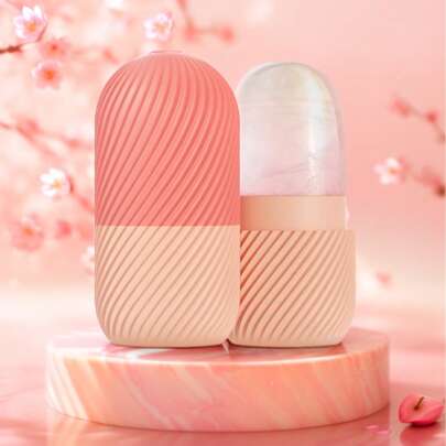 1 pieza Rodillo de hielo para la cara, rodillo de hielo para aliviar la hinchazón facial y de los ojos, masajeador facial para contornear y realzar el cuidado de la piel y el brillo, molde de rodillo facial de hielo, de vuelta a la escuela