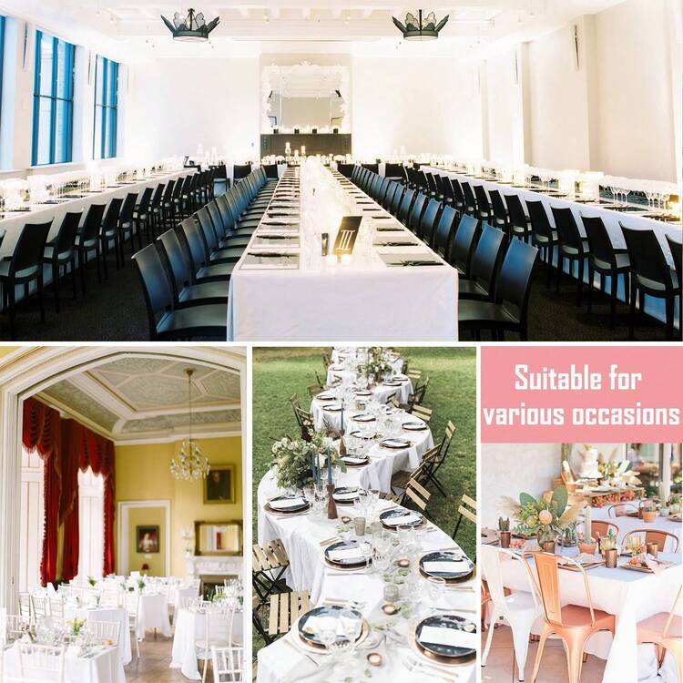 fani 6 Packs Tablecloth 90 X 132 Inch,  Polyester Table Cloth For 6ft Rectangle Tables, Stain And Wrinkle Resistant Washable Fabric Table Cover For Wedding Banquets Parties Buffet Dining Table - 白色 - 查看 5