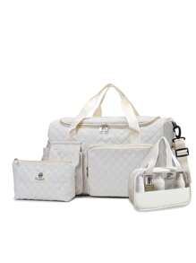 3pcs Travel Bag Set, Including Handbag, Shoulder Bag, Crossbody Bag, Gym Bag, Overnight Bag, Multi-Pocket Shoe Bag, Wet & Dry Separated Toiletry Bag, Cosmetic Bag, Skincare Bag, School Supplies Bag - Multicolor - View 15