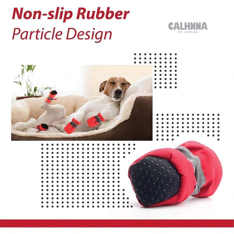 Zapatos Para Perros, Zapatito Antiderrapantes Impermeable - Rojo - Ver 1