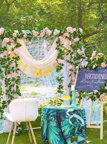 1/3PCS Artificial Rose Vine Fake Flowers Garland Hanging Silk Rose Ivy Plants Vine For Wedding Arch Party Garden Home Bedroom Office Wall Aesthetic Art Decor For Wedding Decoration, Valentine'S Day Decor, Birthday Decor, Anniversary Decor, Holiday Decor, Graduation Decoration, Party Decor Supplies - Multicolor - View 6